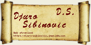 Đuro Sibinović vizit kartica